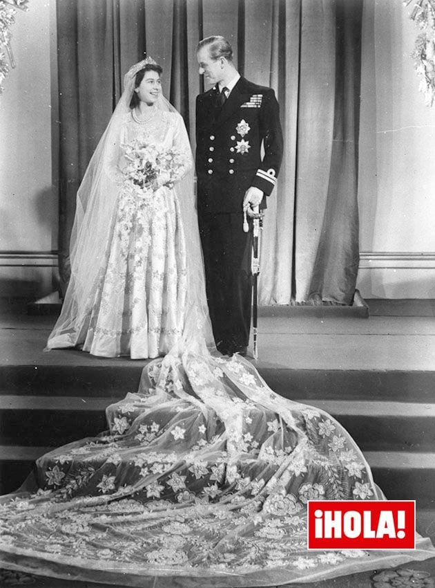 Reina Isabel II vestido de novia