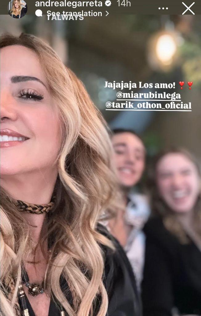 Andrea Legarreta dio vistazos de su fin de semana junto a la pareja.