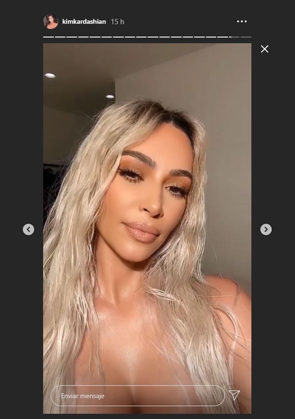 Kim Kardashian rubia en Instagram