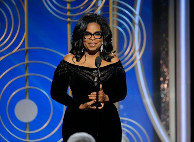 Oprah Winfrey en su discurso en los Globos de Oro 2018