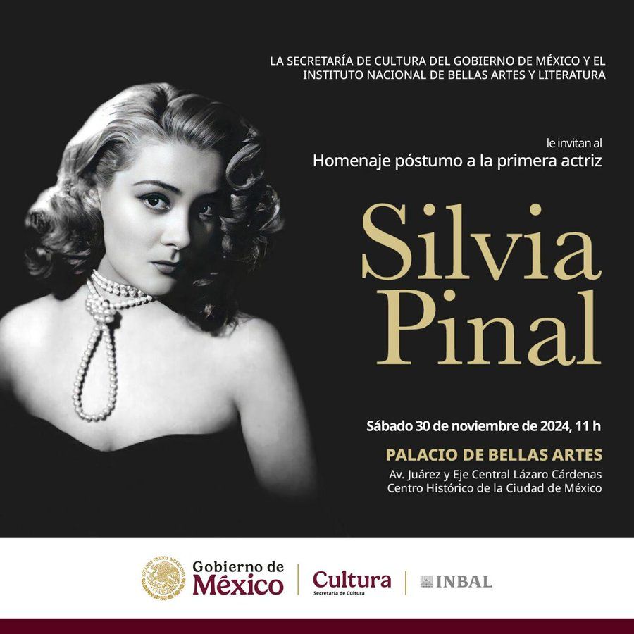 Detalles del homenaje a Silvia Pinal en el Palacio de Bellas Artes.