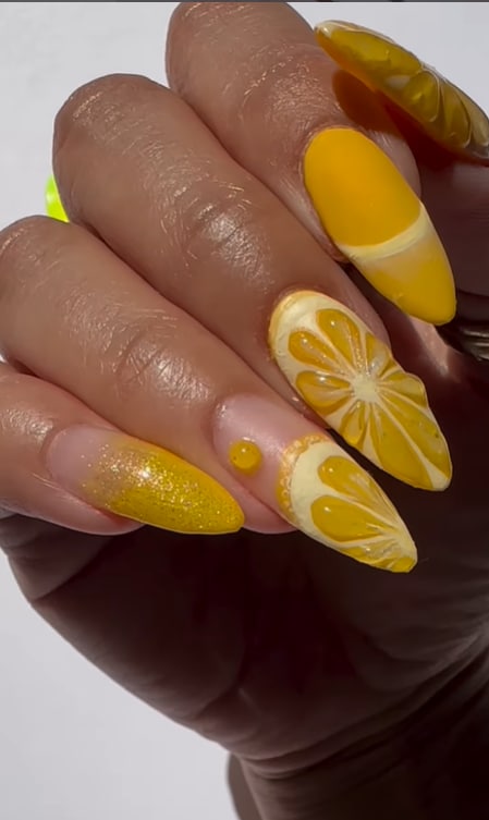 Colores de uñas 2024 amarillo limón