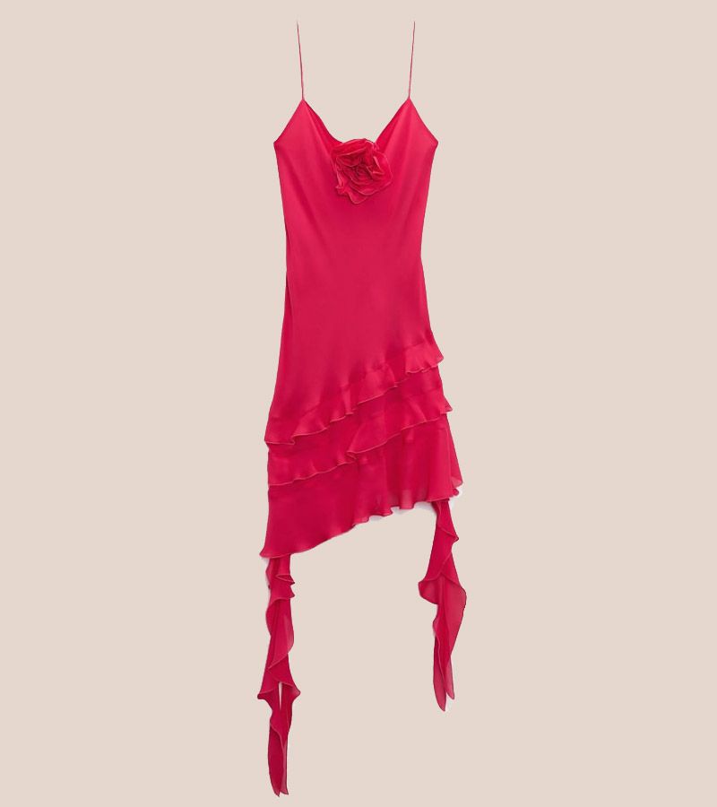 vestido rojo zara