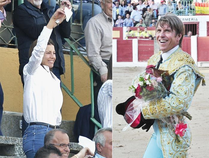 Virginia no dejó de pedir el trofeo para su marido que dio lo mejor de sí en la plaza de Talavera de la Reina
