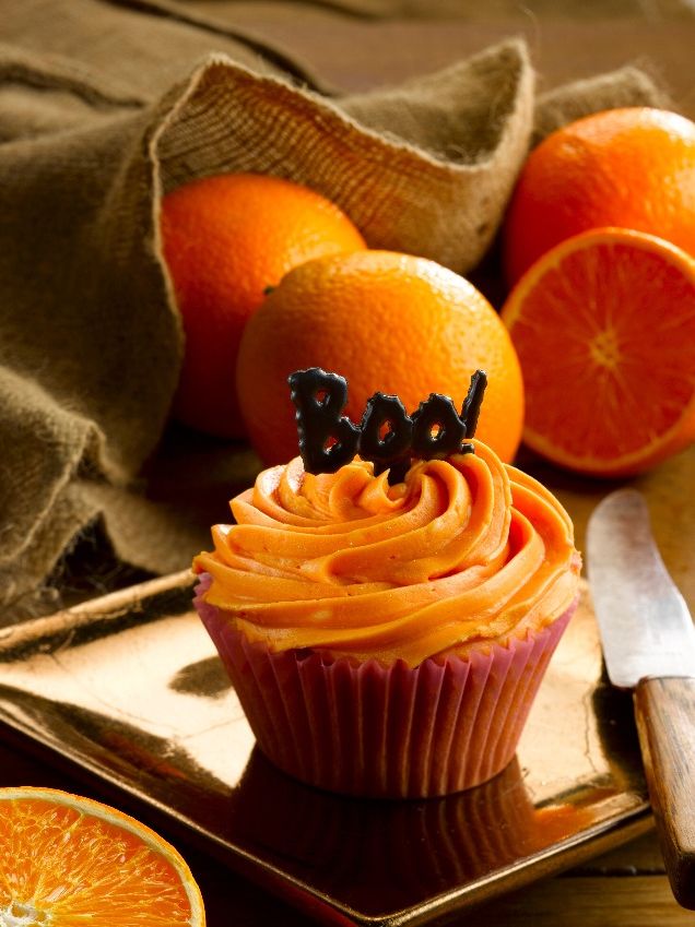 cupcakes para halloween naranja