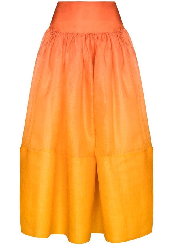 falda larga naranja farfetch