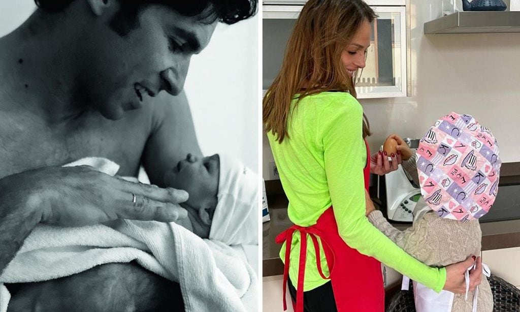 
Izquierda, la fotografía compartida por Eva de la primera vez que el torero tuvo a su hijo en brazos. Derecha, Eva cocinando con Cayetano, que cumplió tres años el pasado 4 de marzo.
