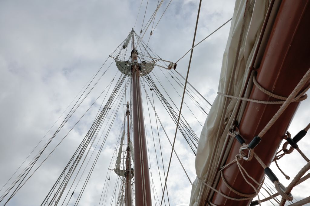 Mastil de Elcano en el que embarcará la princesa Leonor