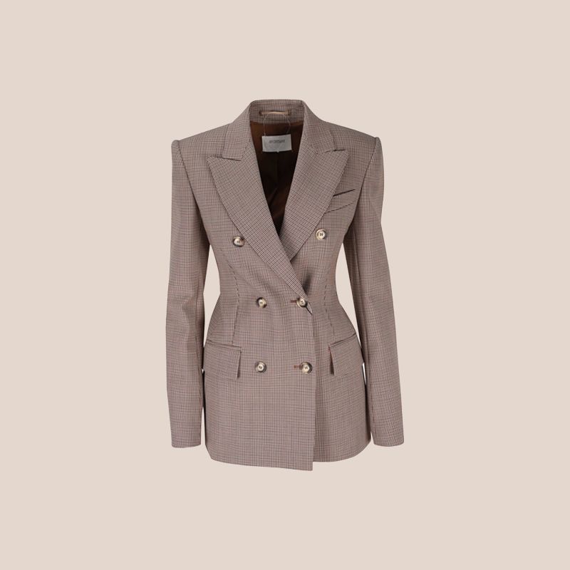 blazer de cuadros marron