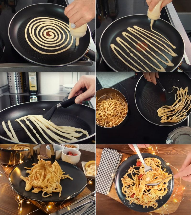 Spaguetti pancakes