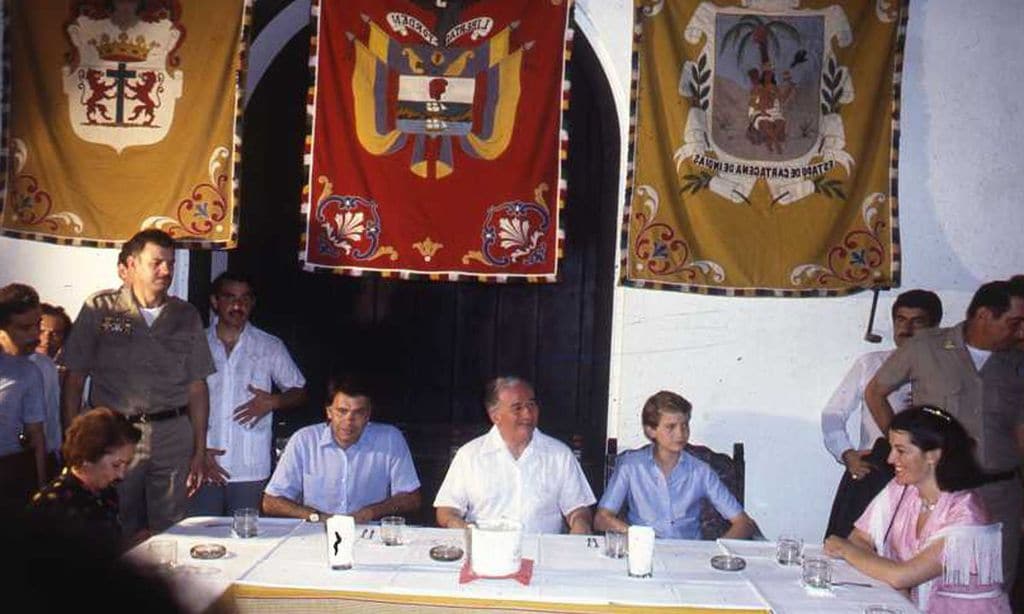 Junio 1983. Cartagena, Colombia. Primer viaje en solitario del príncipe de Asturias, Felipe de Borbón.