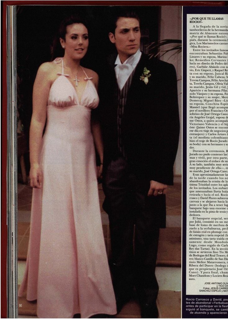 PDF. Reportaje. 31/03/1996. Finca Yerbabuena. Boda de Rocío Carrasco y Antonio David Flores. Hola 2.696 .11 abril 1996
