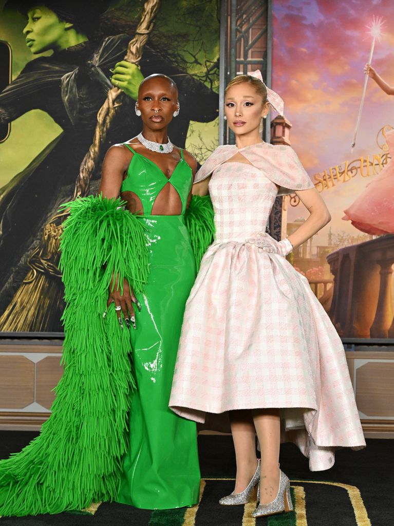 Cynthia Erivo y Ariana Grande en la premier de "Wicked" en Los Ángeles