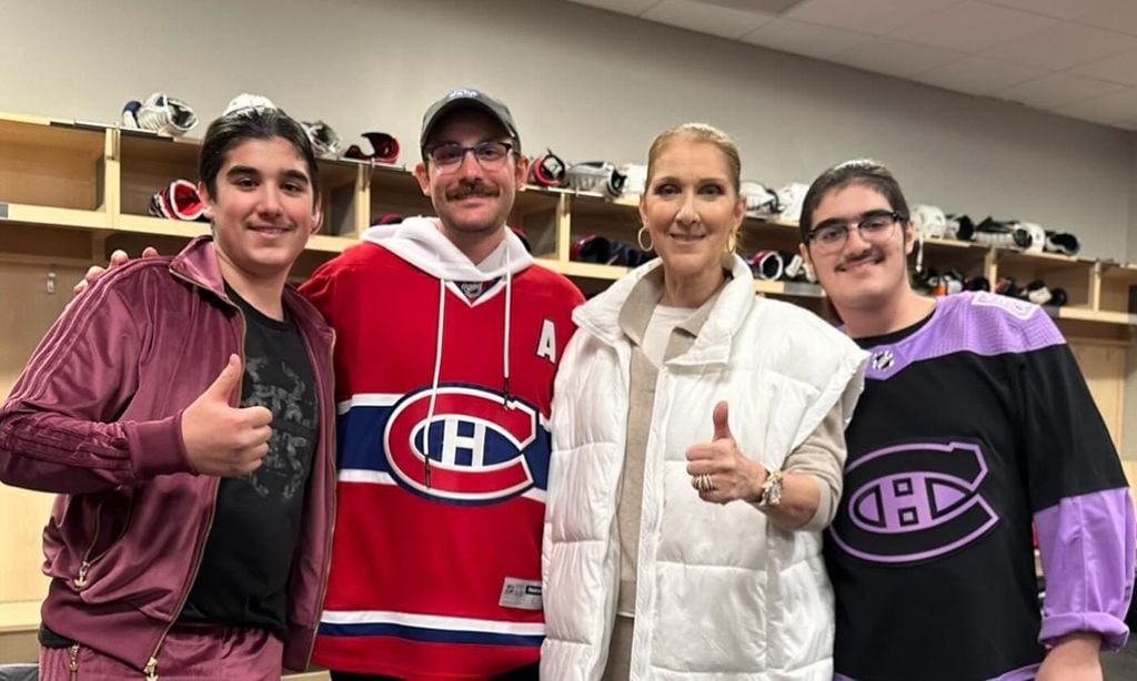 Céline Dion con sus hijos