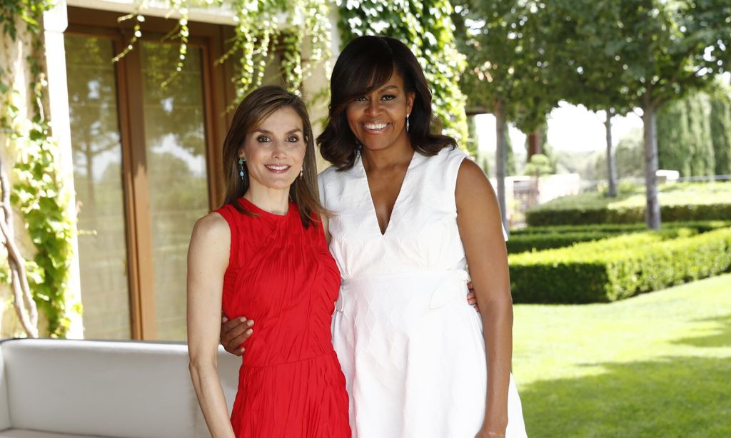 Queen letizia of Spain Meets Michelle Obama