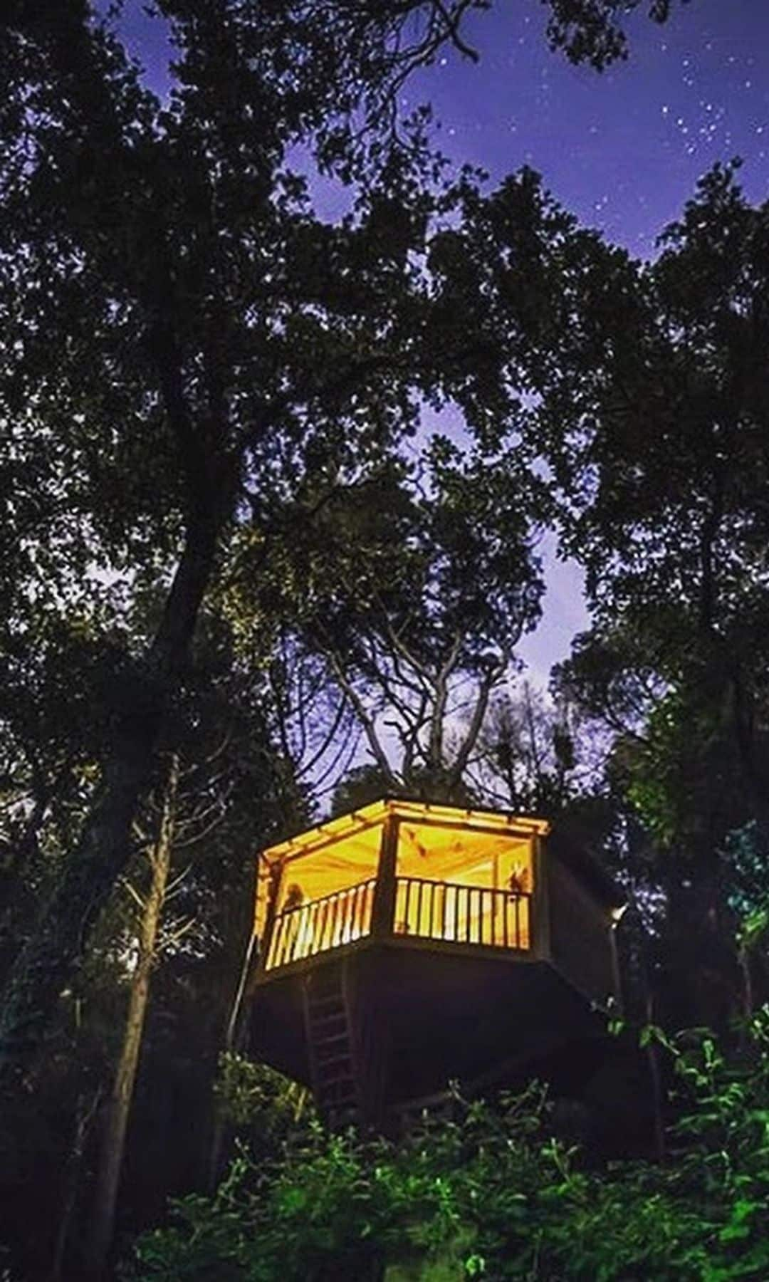 Cabaña de noche en los árboles, Cabanes Dosrius en Barcelona