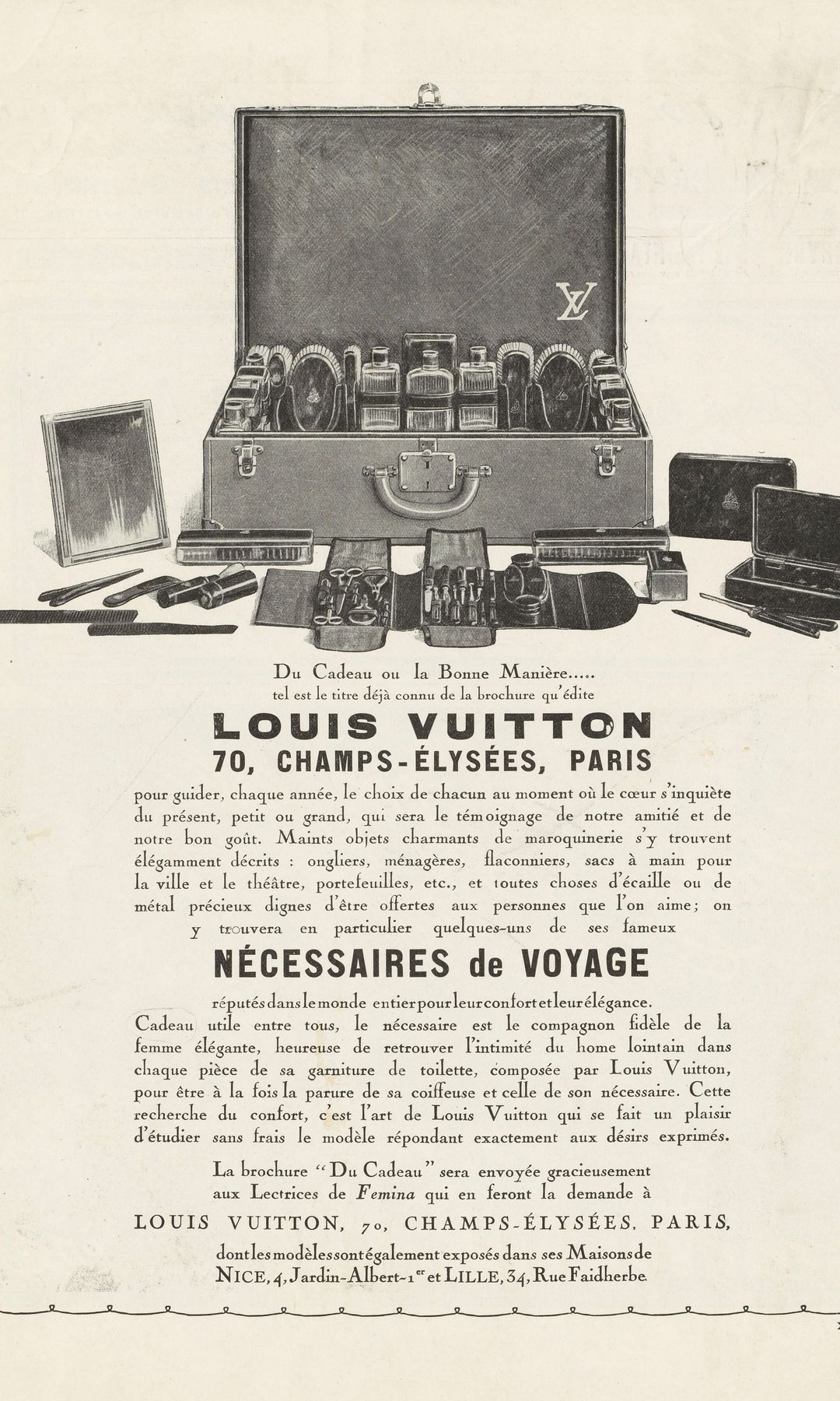 Advertising from Louis Vuitton in 1922