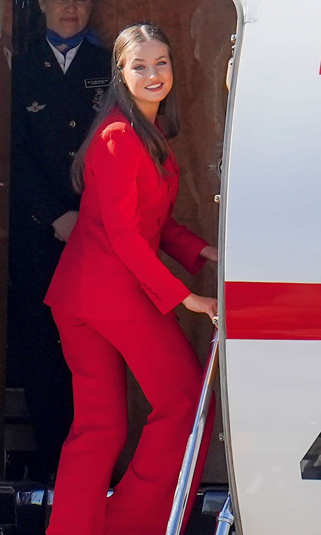 La princesa Leonor en el avión