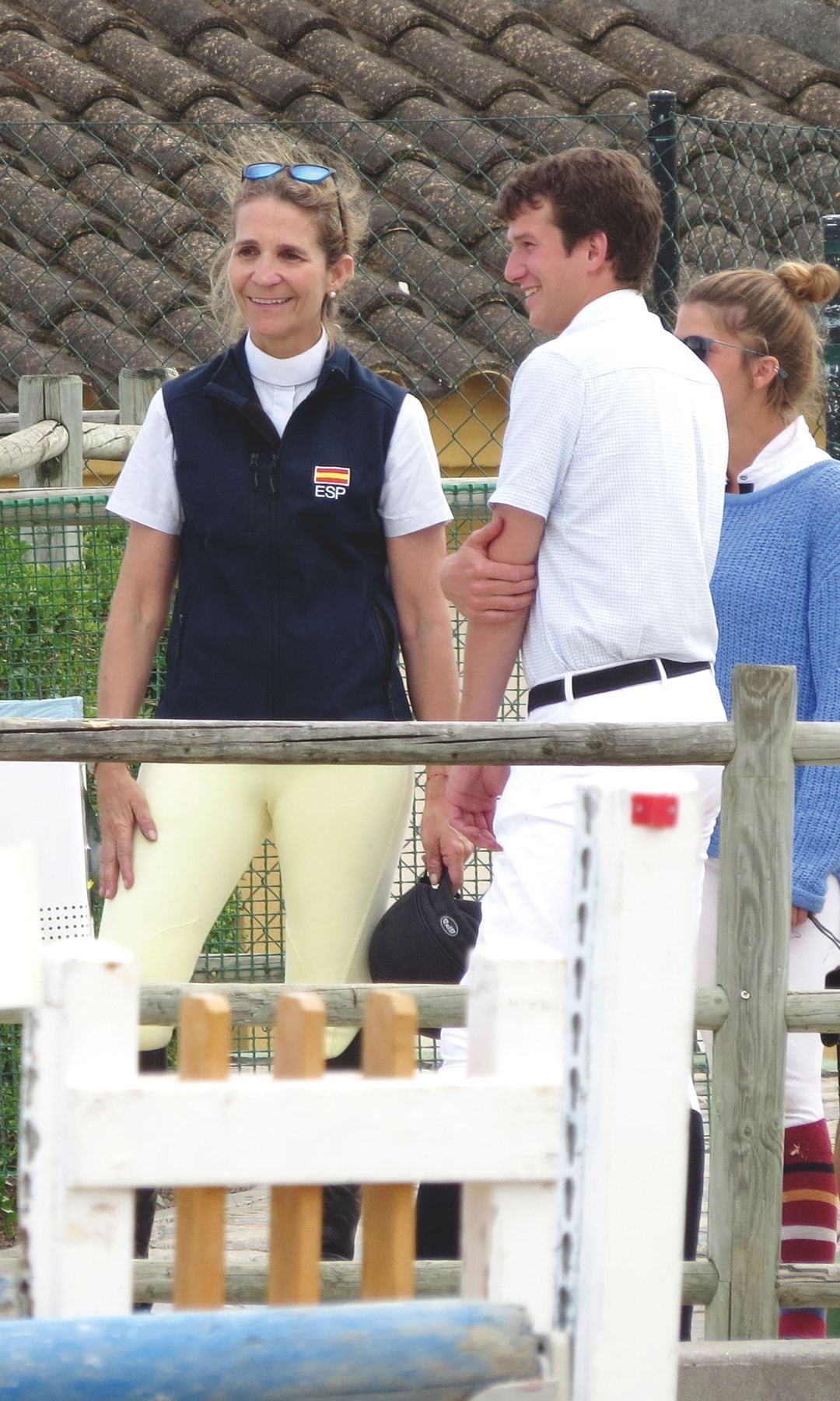 Luis Astolfi Jr., que también es jinete de salto, en una competición hípica junto a la infanta Elena, íntima amiga de su padre