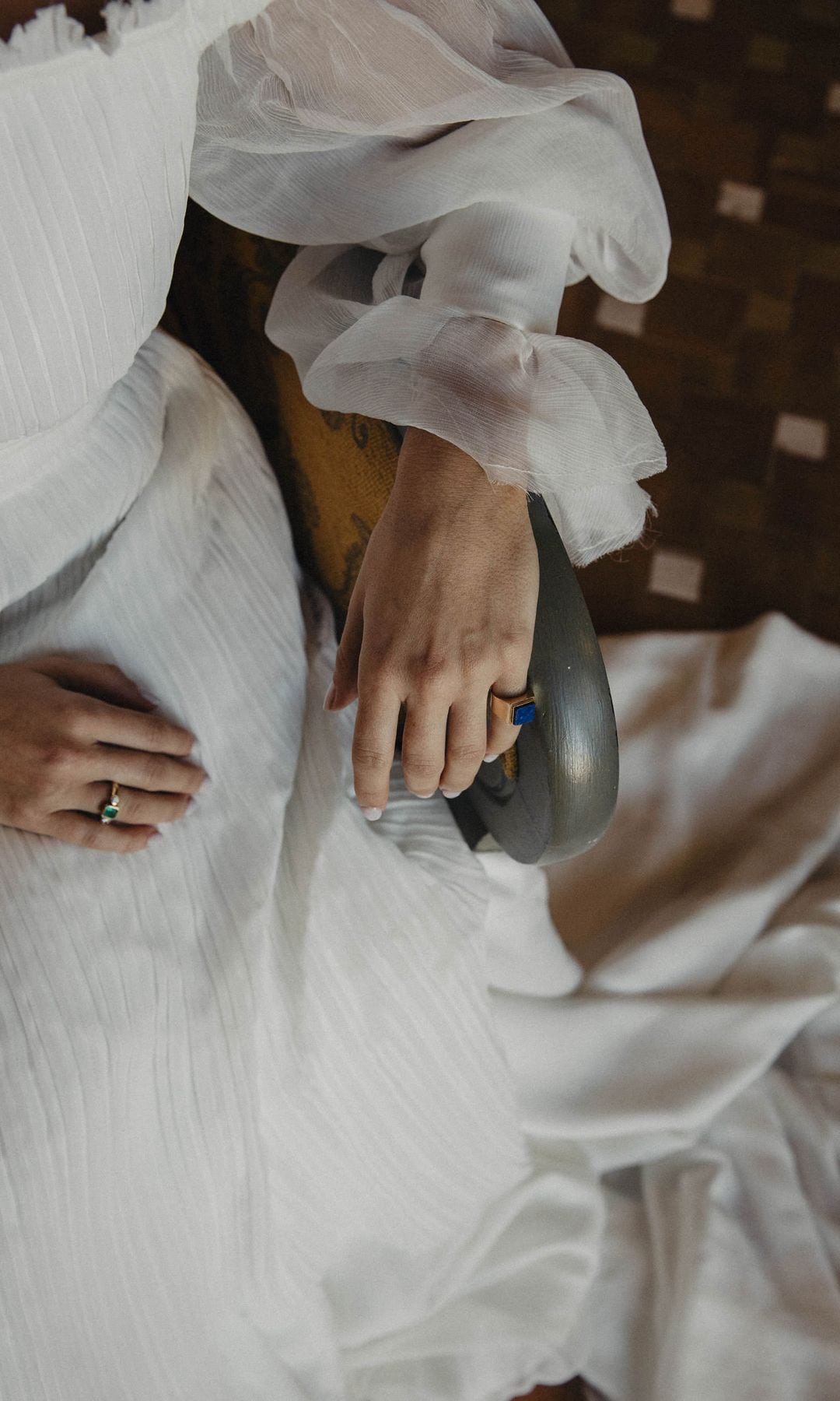 Vestido de novia con escote bardot