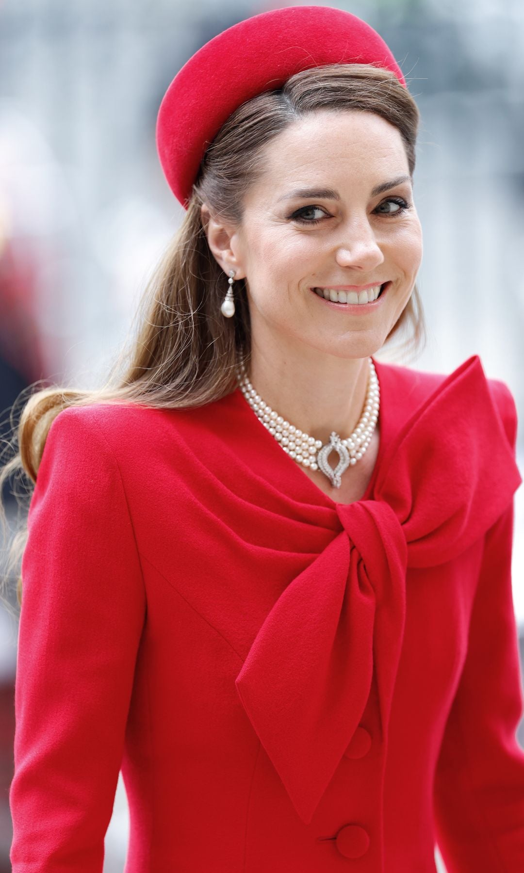 Catherine, Princess of Wales attends the annual Commonwealth Day Service of Celebration at Westminster Abbey on March 10, 2025 in London, England