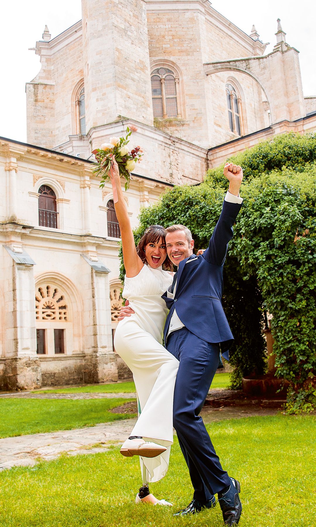 Irene Villa en su boda con David Serrato