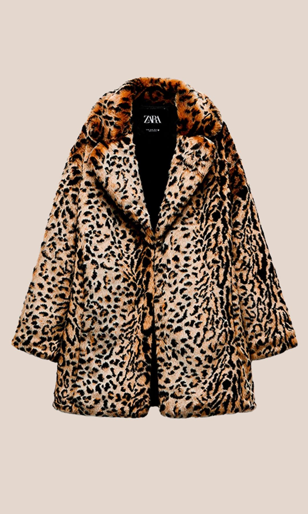 Abrigo de pelo estampado leopardo, de Zara