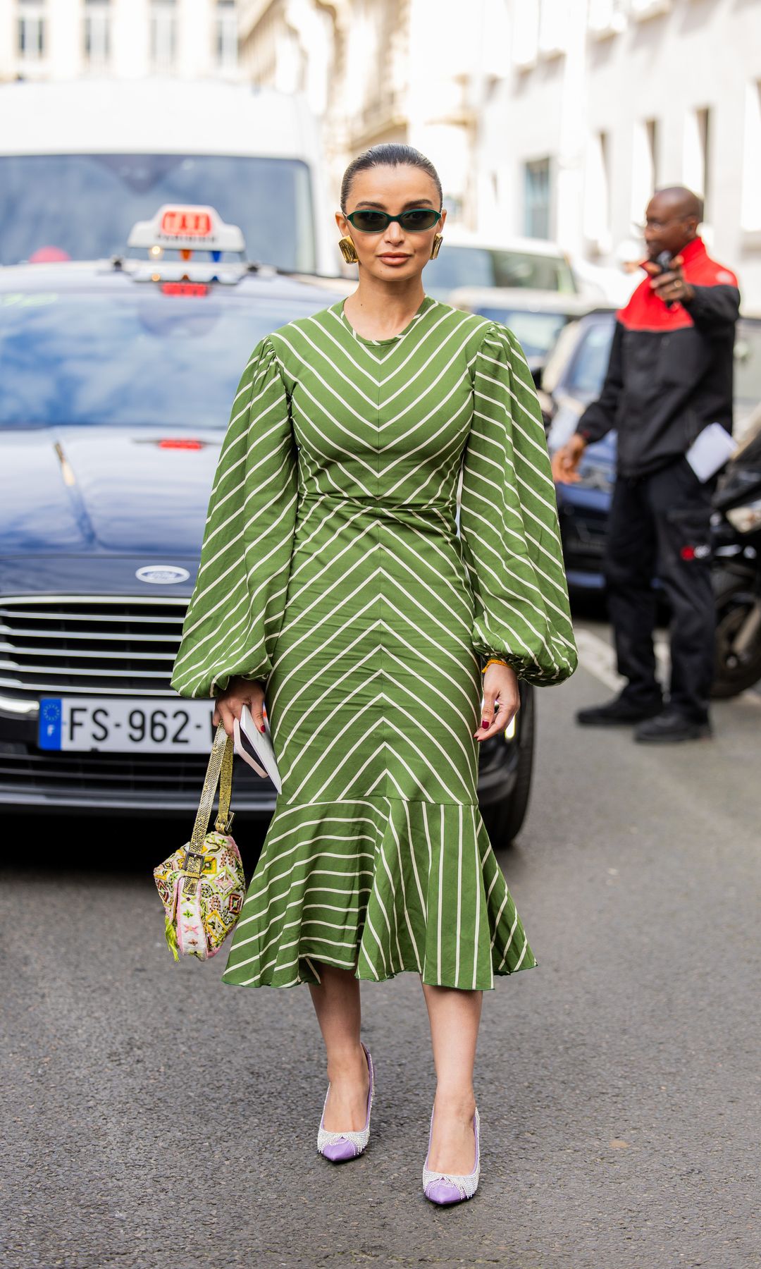 vestido estampado verde