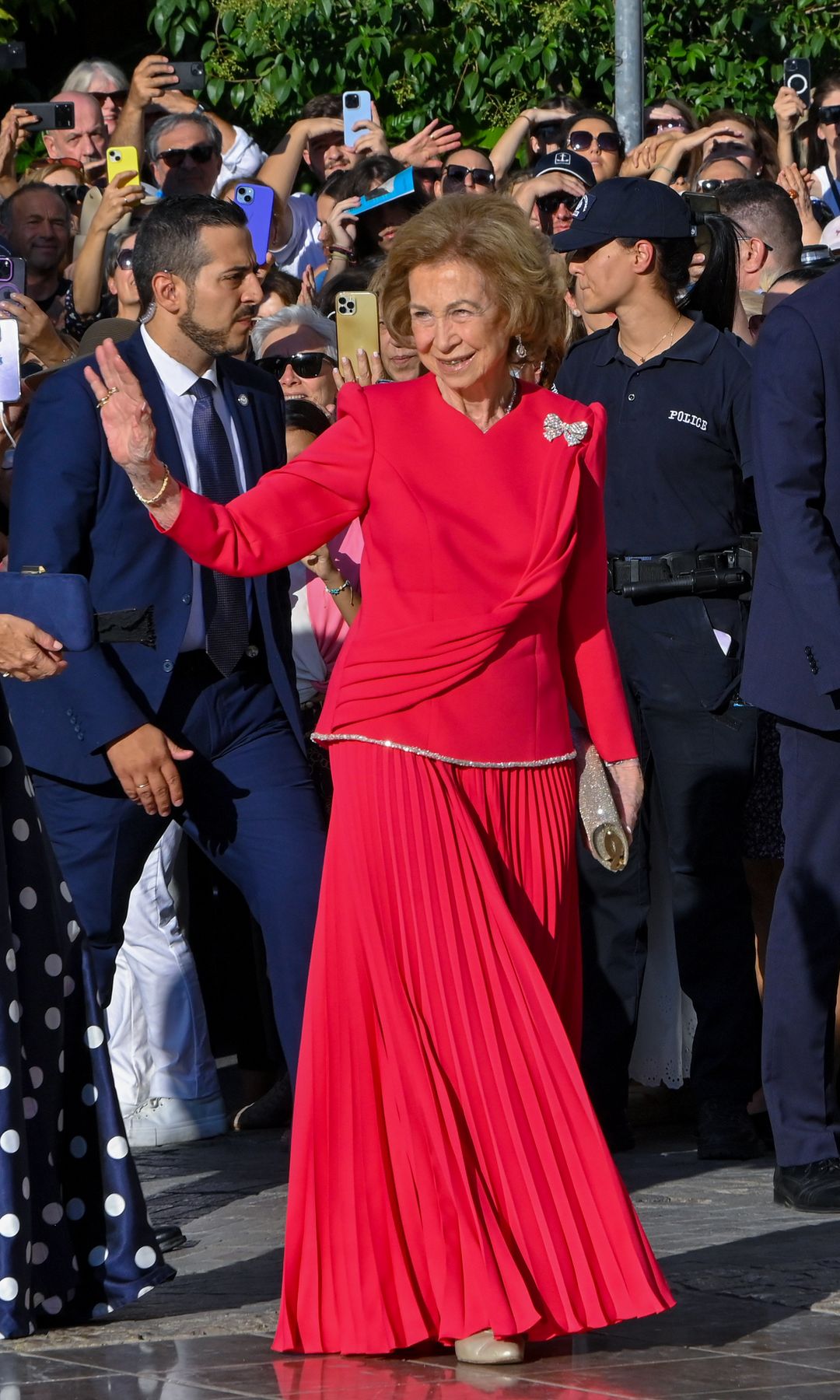 reina Sofía en la boda de su sobrina Teodora