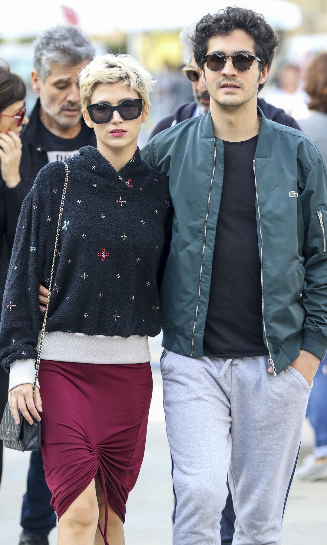 Chino Darin and his gilfrirend Ursula Corbero are seen on September 26, 2017 in San Sebastian, Spain.