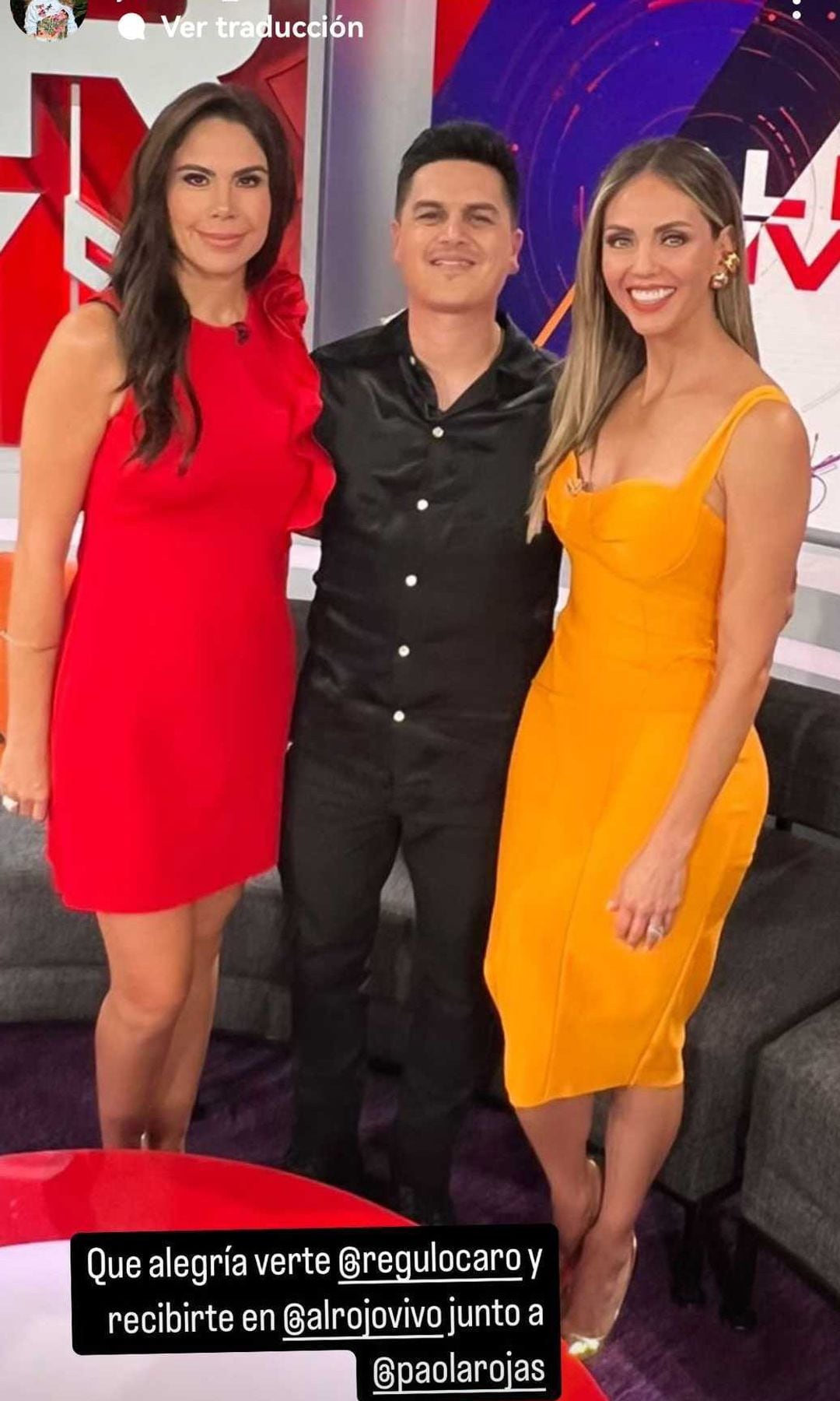 Paola Rojas y Jessica Carrillo con Regulo Caro en 'Al Rojo Vivo'