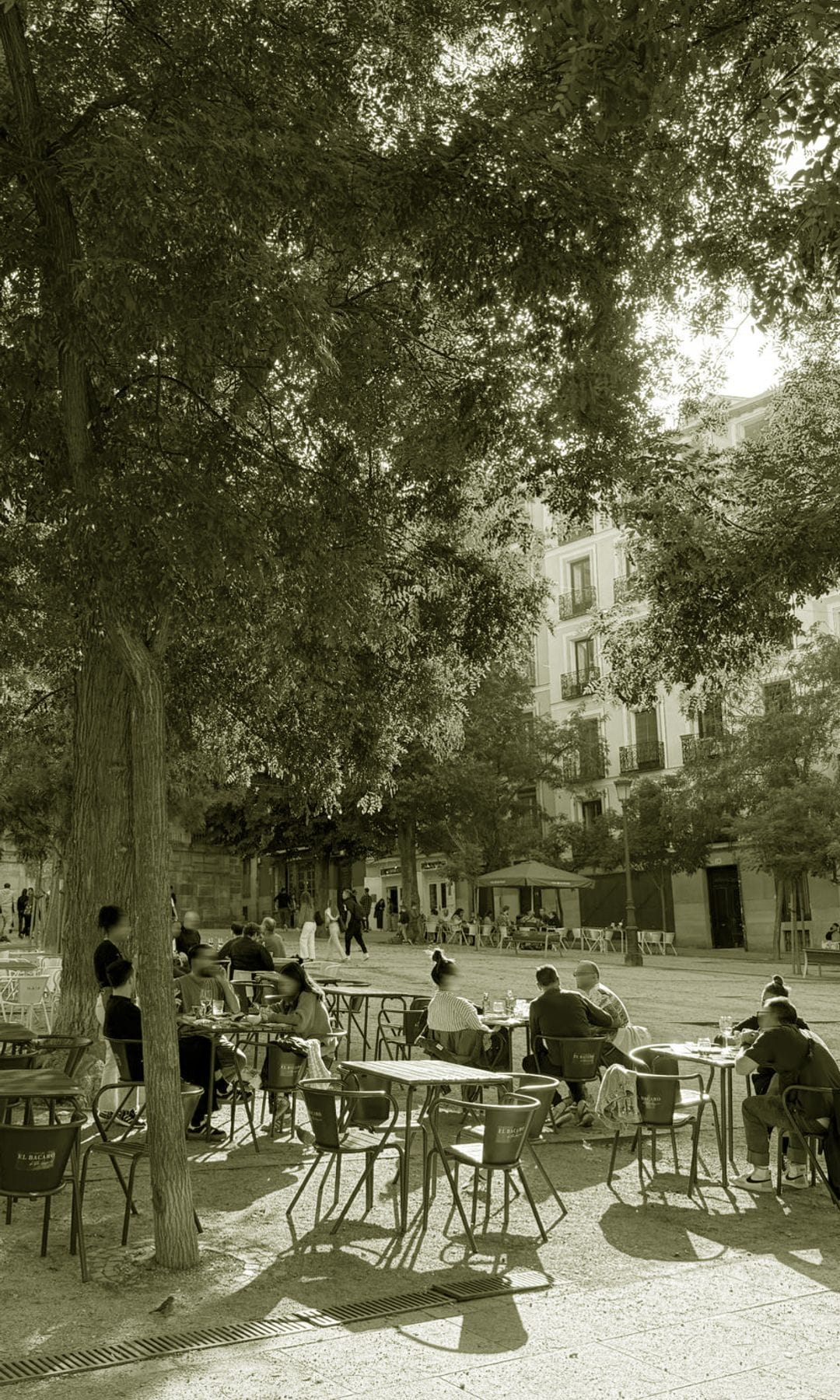 Plaza de la Paja en Madrid, en sepia