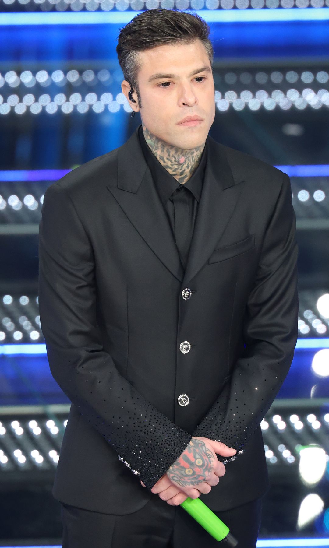 Fedez attends the 75th Sanremo Music Festival 2025 at Teatro Ariston on February 11, 2025 in Sanremo, Italy