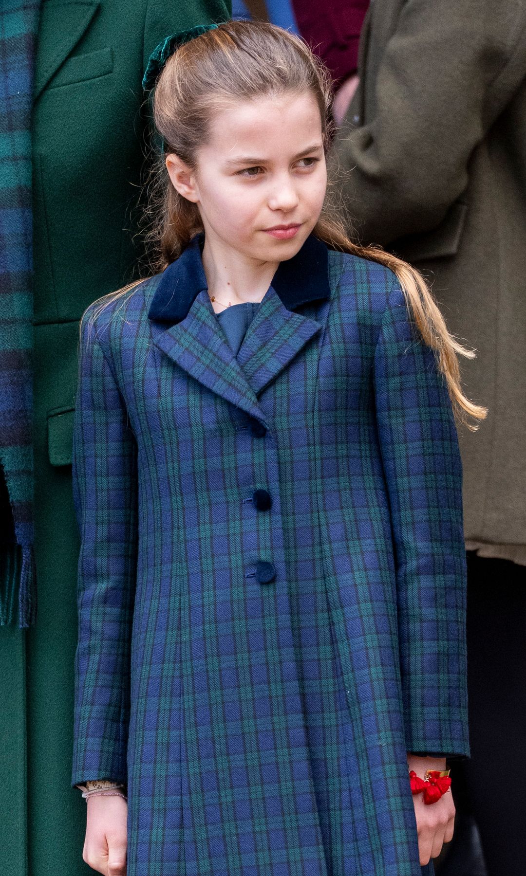 Catherine, Princess of Wales and Princess Charlotte of Wales attend the Christmas Morning Service at Sandringham Church on December 25, 2024 in Sandringham, Norfolk