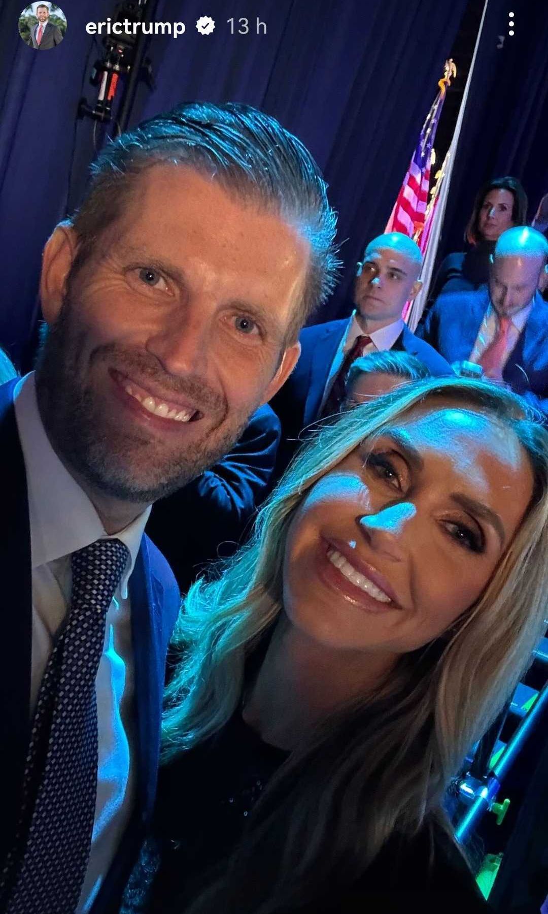 Eric Trump con su esposa Lara 