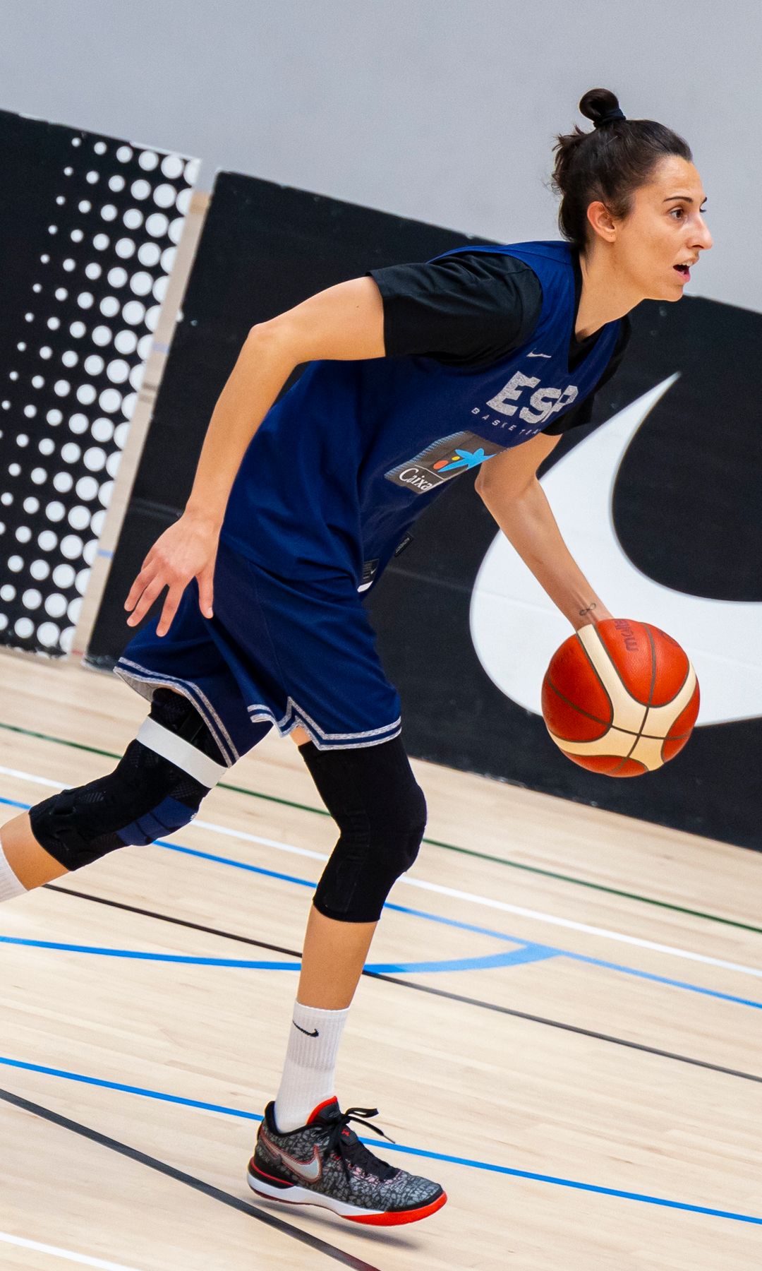 Alba Torrens, capitanal de la selección, durante un entrenamiento 