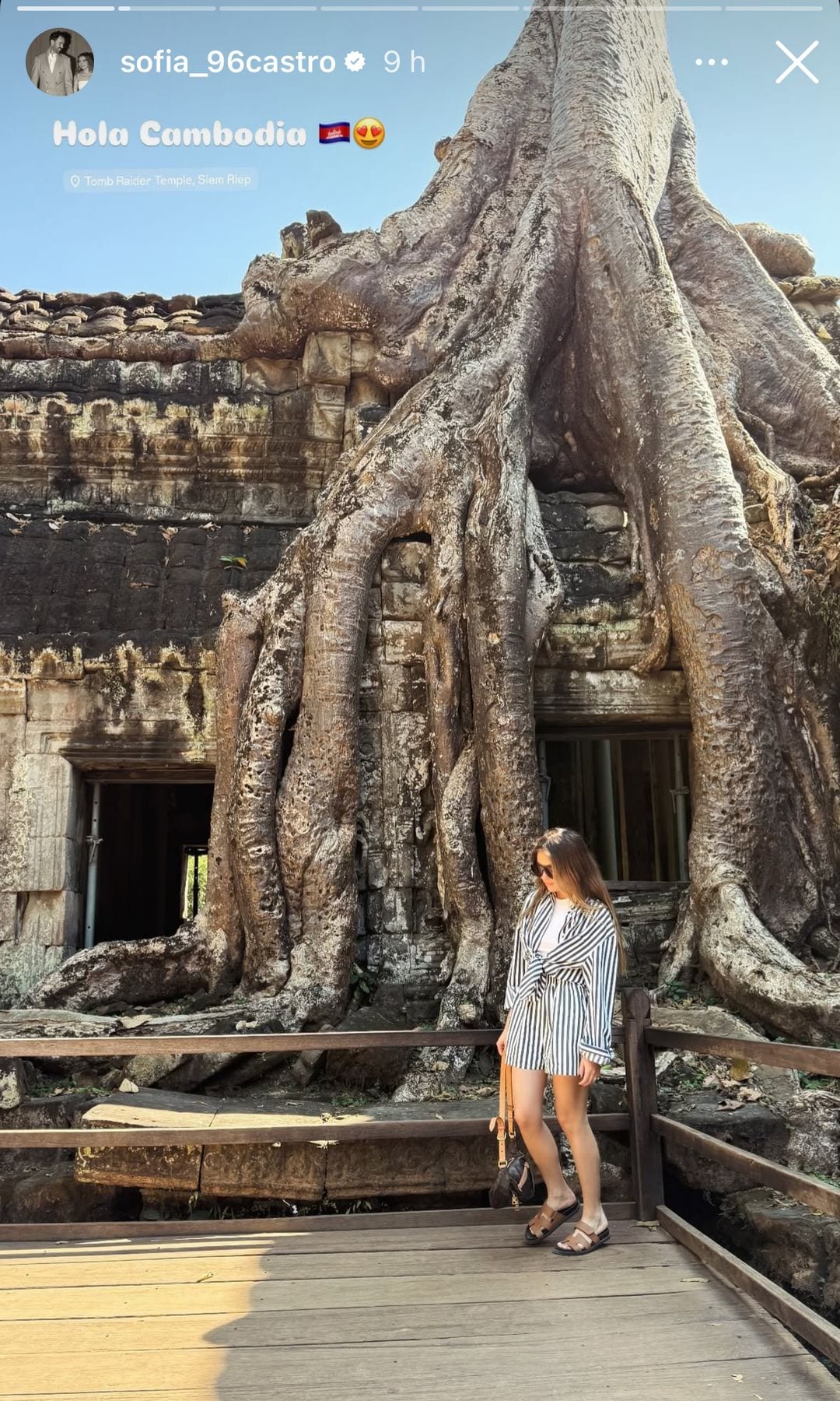 Sofía Castro en las ruinas de Angkor Wat