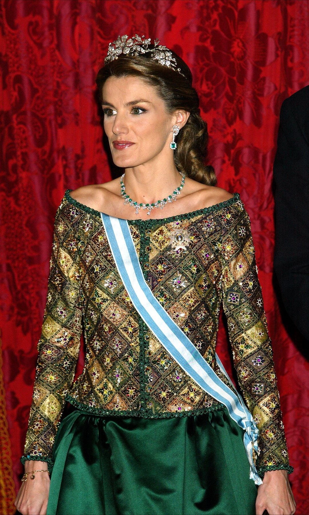 Doña Letizia en la cena de gala en el Palacio Real en 2006