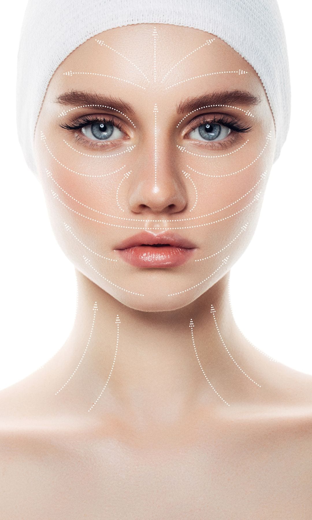 Mujer tratamientos medicina estética flechas rostro