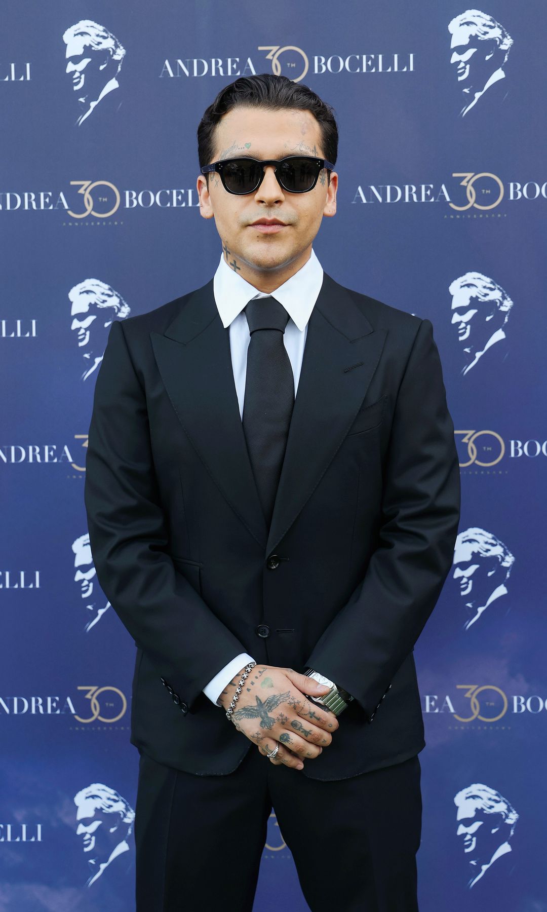 Christian Nodal invitado al concierto 'Andrea Bocelli 30: The Celebration', en el Teatro Del Silenzio en Lajatico, Italia.