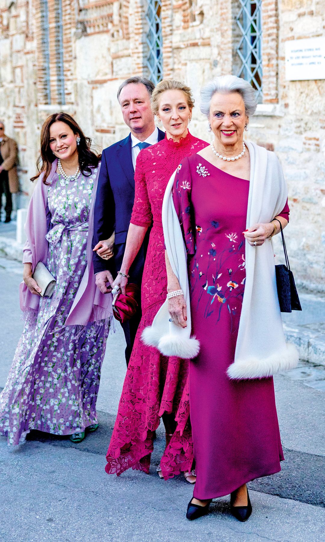 Benedicta de Dinamarca con sus hijos en la boda de Nicolás de Grecia