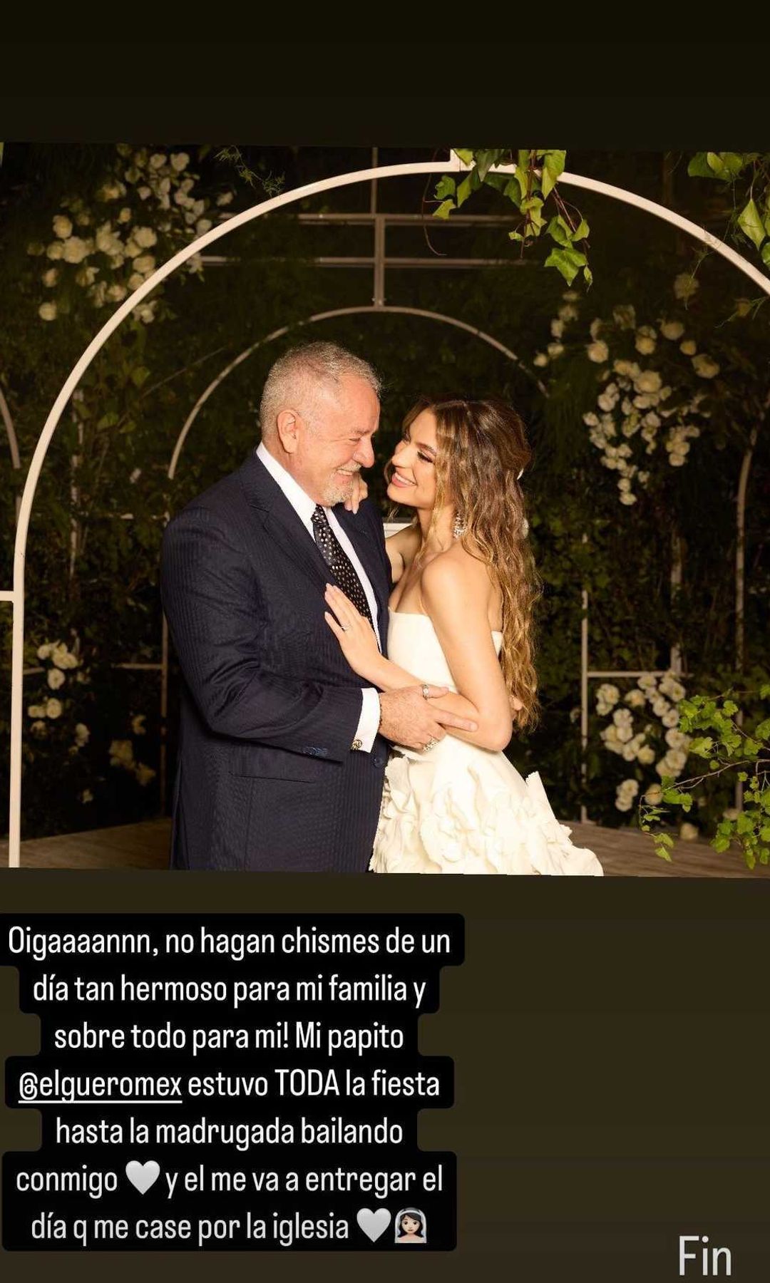 Sofía Castro aclara la razón por la cual su papá no la entregó en su boda por el civil