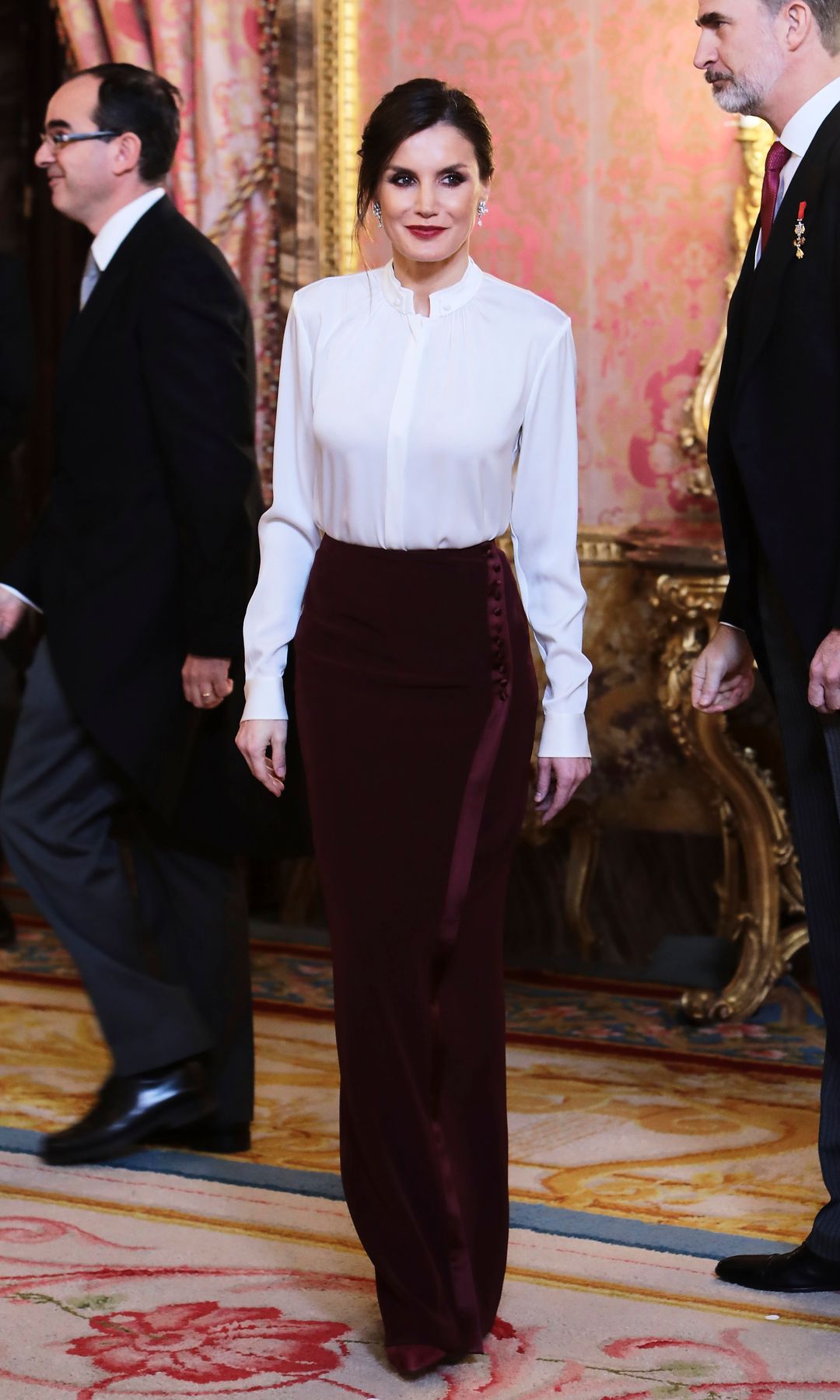 La reina Letizia en la recepción al Cuerpo Diplomático Acreditado en España (22 de enero de 2019)