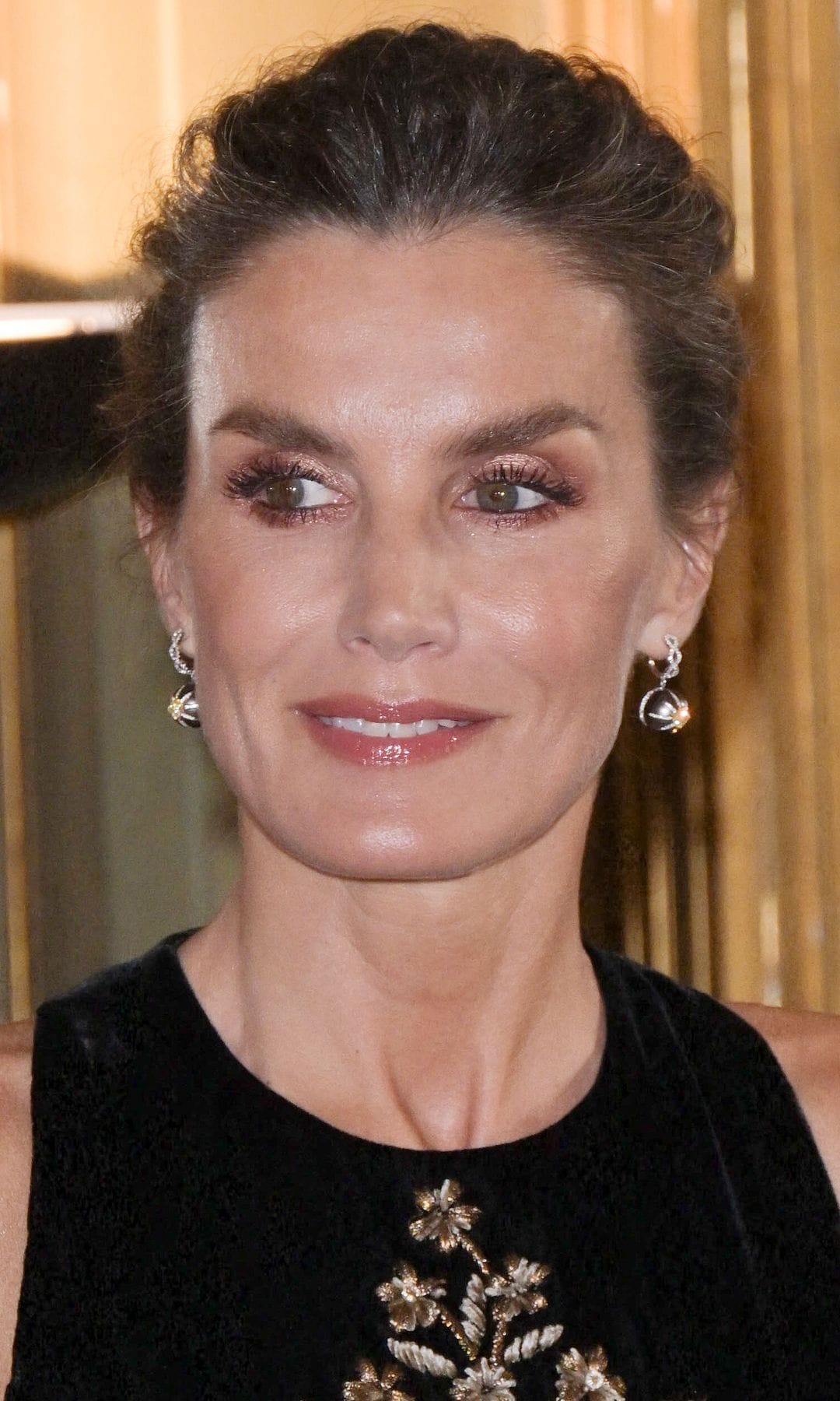 Queen Letizia of Spain at a reception in honor of the Spanish Olympic team at the Spanish Embassy in Paris, France on July 25, 2024.