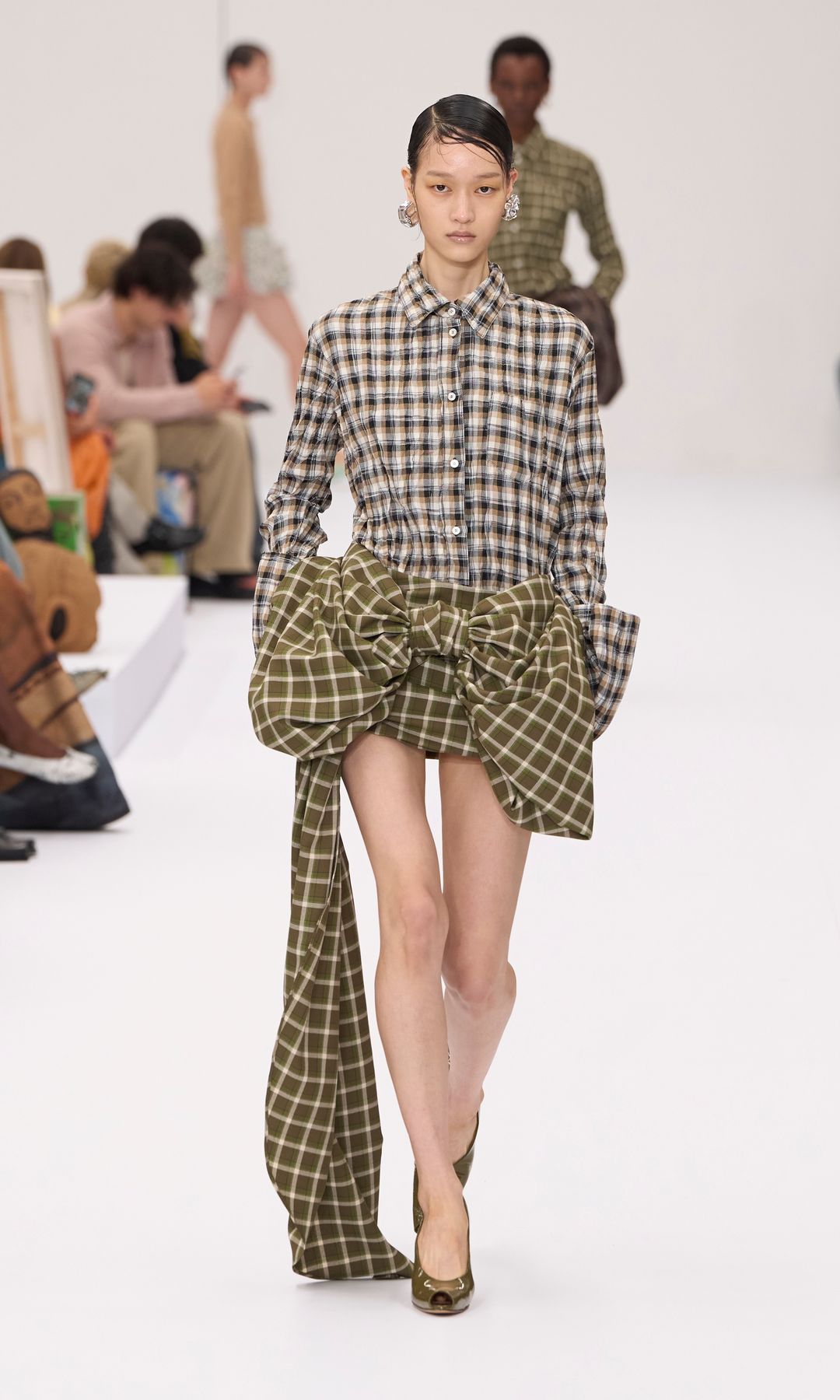 minifalda en forma de lazo de tartan Acne Studios