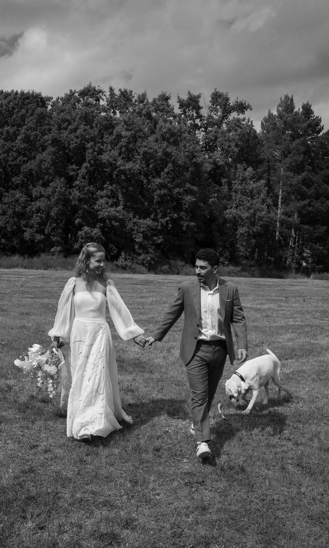 Lucía de Miguel en su boda con un vestido diseñador por ella misma