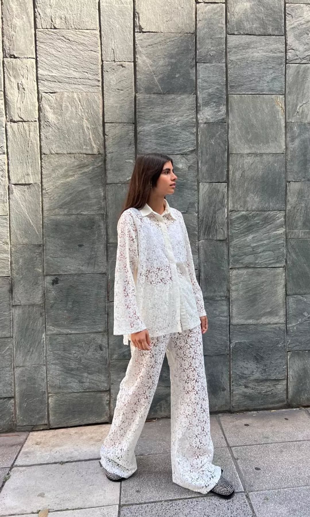 total look de encaje blanco