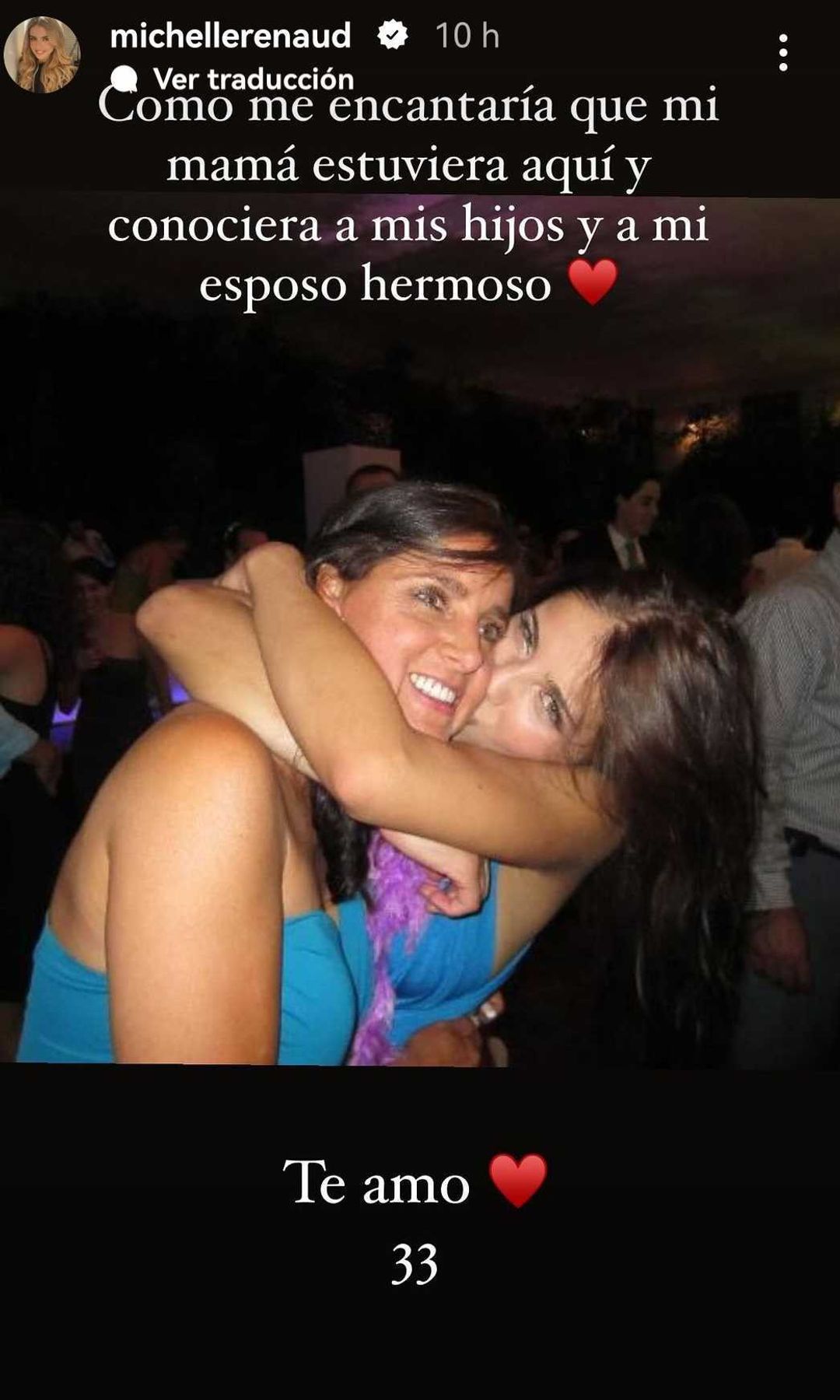 Michelle Renaud compartió esta bella foto con su mamá