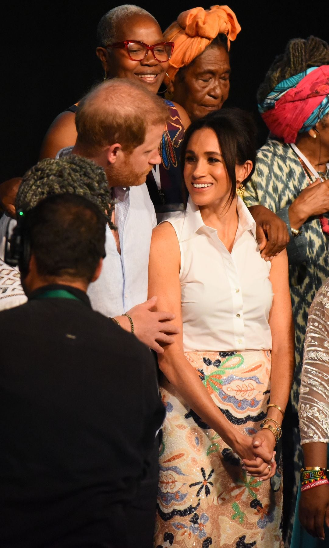 El príncipe Harry y Meghan Markle durante su gira por Colombia