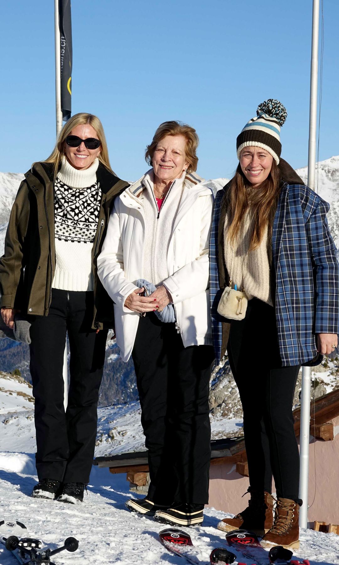 Marie-Chantal, Ana María de Grecia y Nina Flohr en Suiza